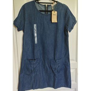 MAX DENIM DRESS with 2 FRONT POCKETS (UK 18 US 14)
